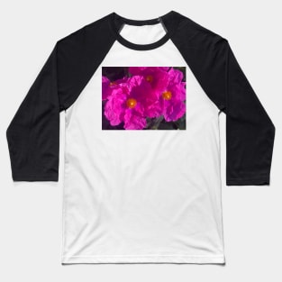 Hot Pink Flash of the Crinkled Rose Flower Baseball T-Shirt